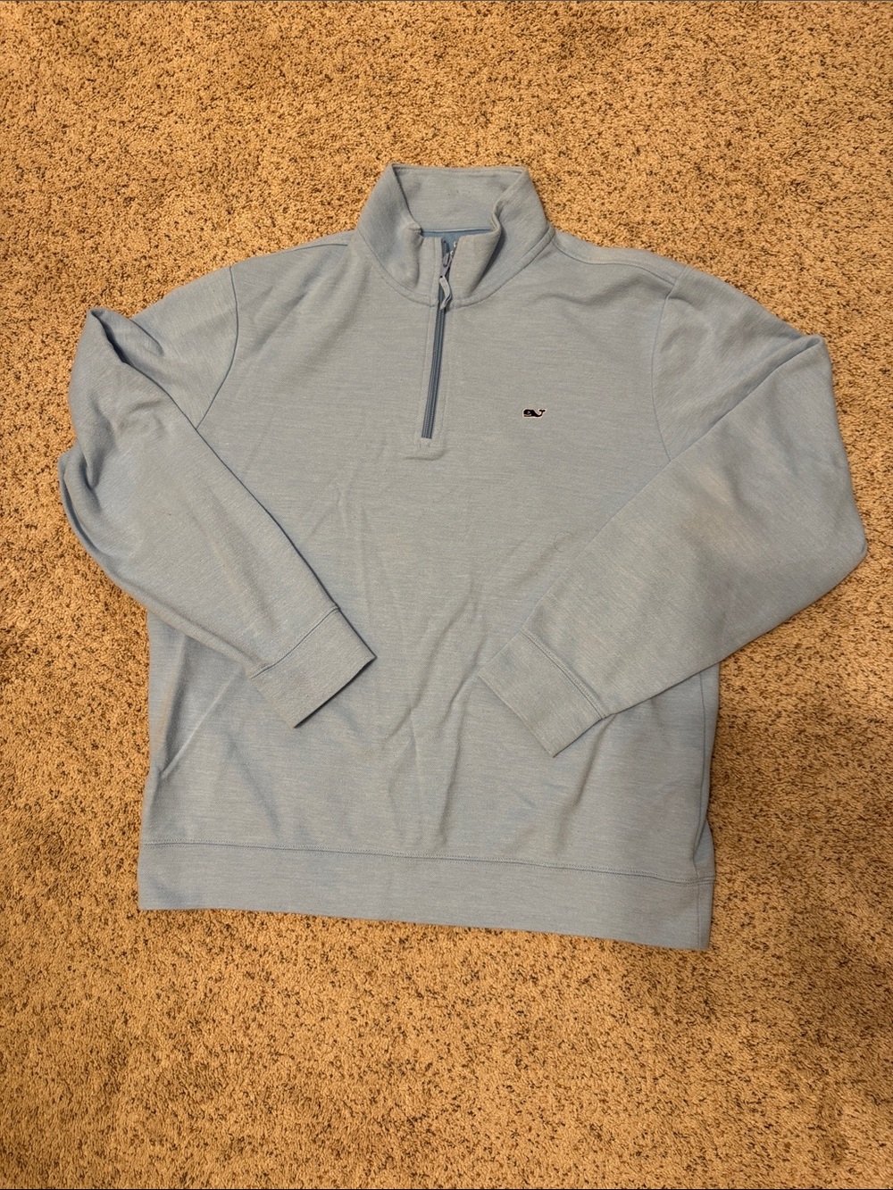 Vineyard Vines Men's Light Blue Quarter Zip Pullover